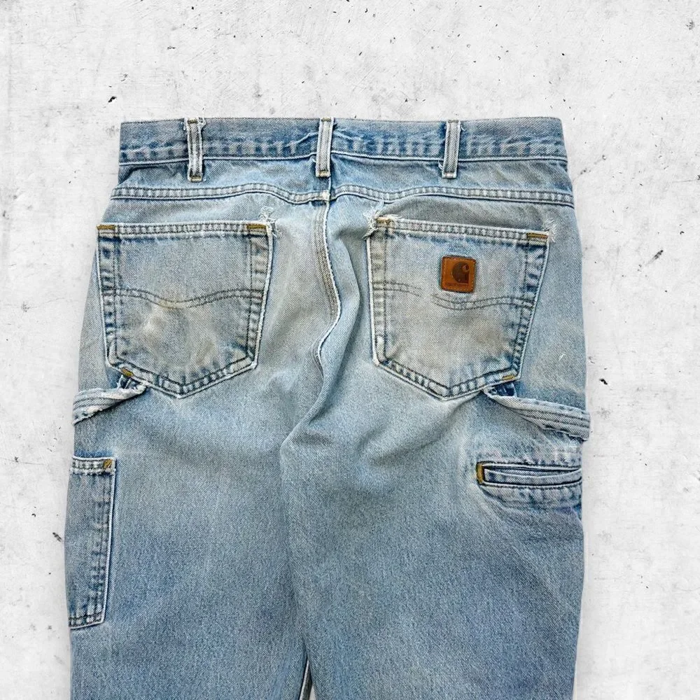 Carhartt Y2K Thrashed Carpenter Jeans, B171, Utility,  Relaxed Fit, 7 Pocket, 34